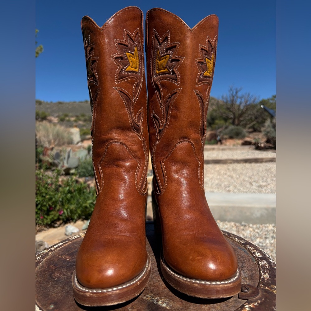 FRYE Campus Sabrina Floral Inlay Boots Vintage - Picture 9 of 16